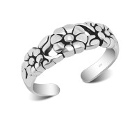 Floral Silver Toe Ring TR-440